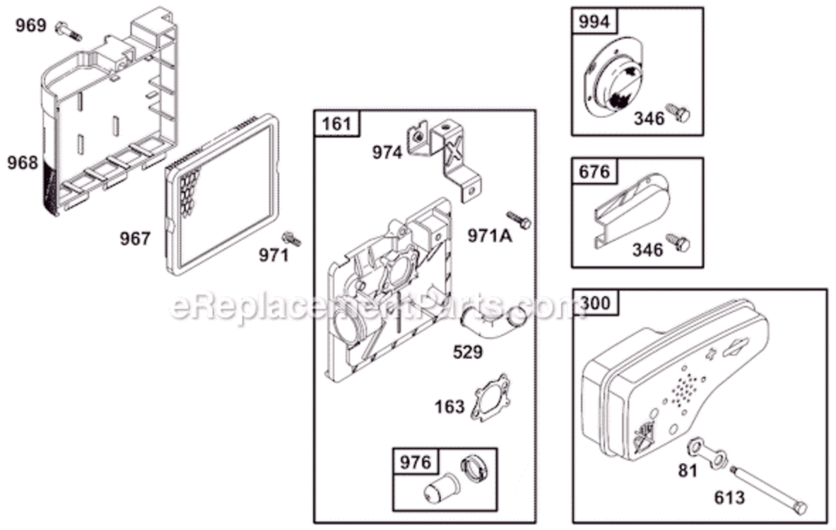 Page F Diagram and Parts List for 12A800 0100, 0413, 0414, 0508, 0511, 0512, 0513, 0514, 0600, 0611, 061 Briggs and Stratton Engine